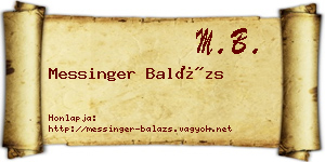 Messinger Balázs névjegykártya